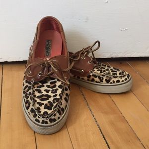 Sperry Top-Sider leopard hair boat shoes